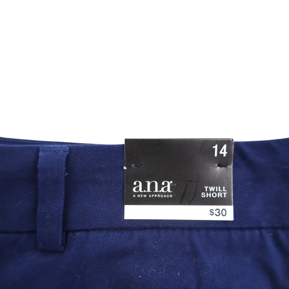 NWT a.n.a A New Approach Twill Shorts Womens 14 Navy Blue Chino 3.5 Inseam - Picture 4 of 5